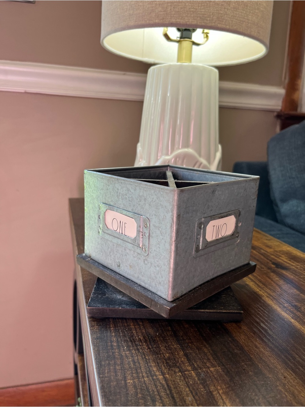 Rae Dunn Gray Metal Desk Organizer
